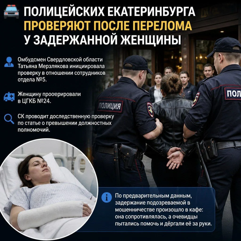 🚔 Полицейских Екатеринбурга проверяют после перелома у задержанной женщины
