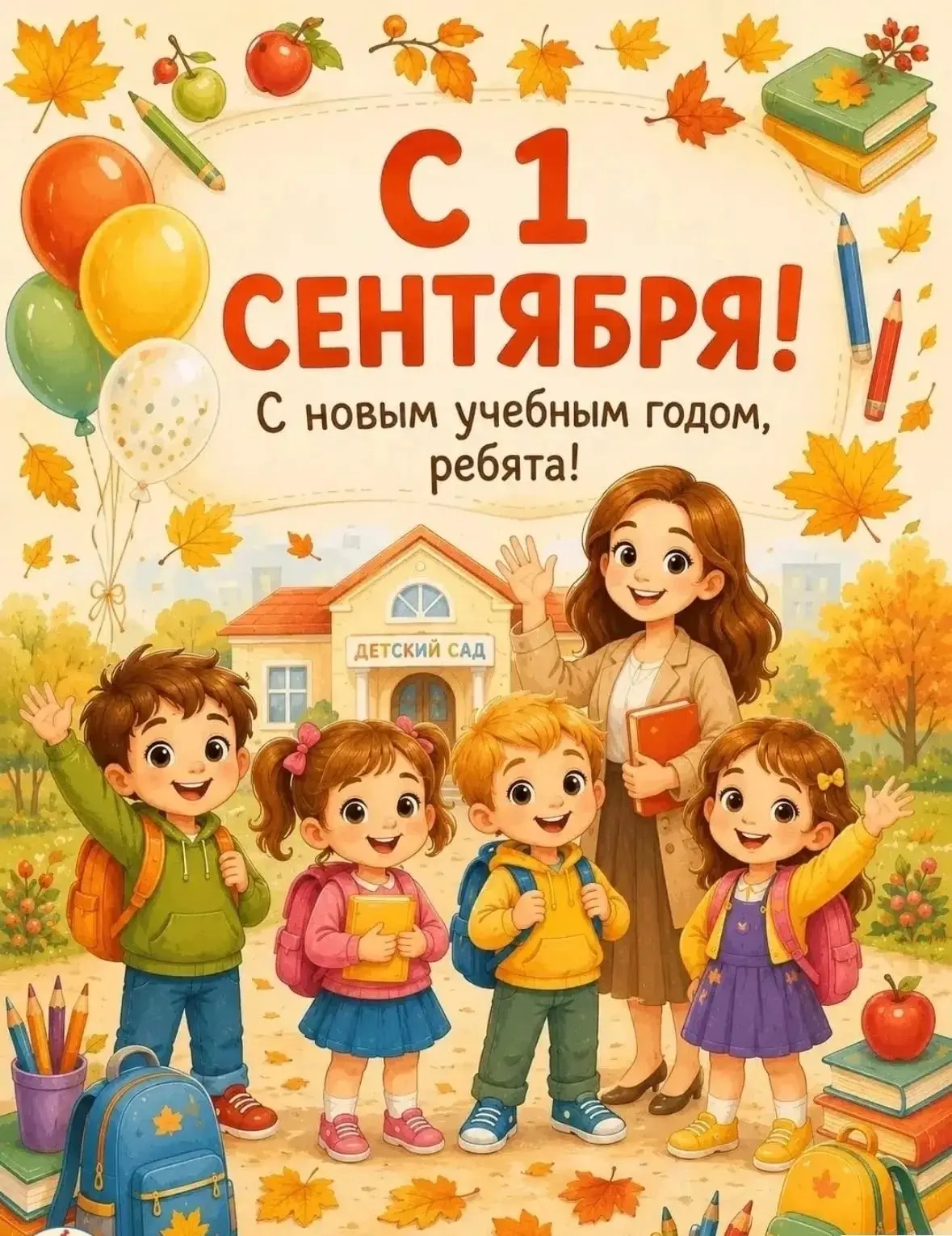 🎊 Поздравление с Днём знаний от заведующего МБДОУ ЦРР - детский сад «Золотая рыбка», З...