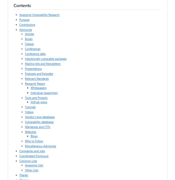 Vulnerability Research — тщательно подобранный список потрясающих ресурсов по теме иссл...