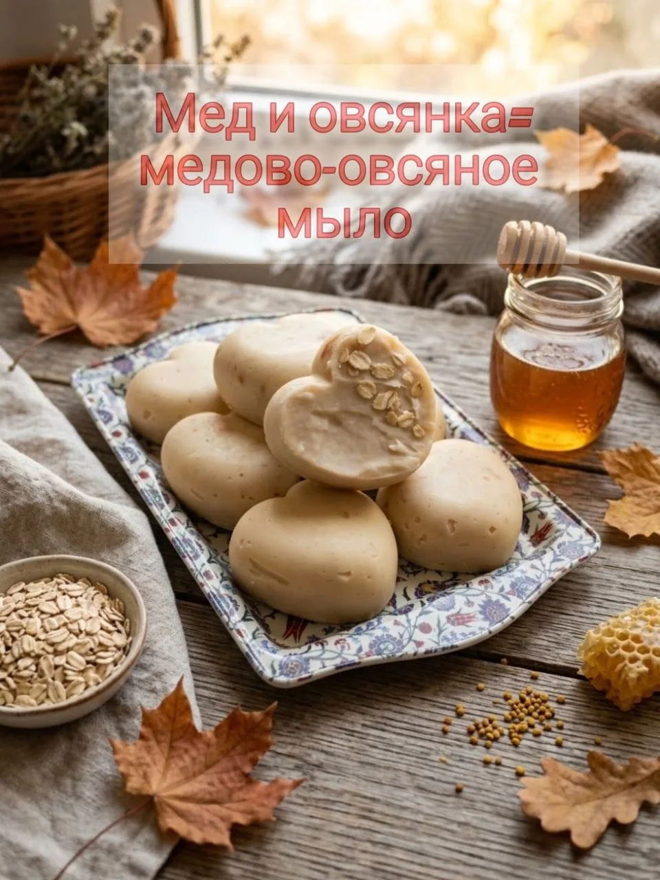 🍯 Медово-овсяное мыло — смотришь и хочется съесть 😄