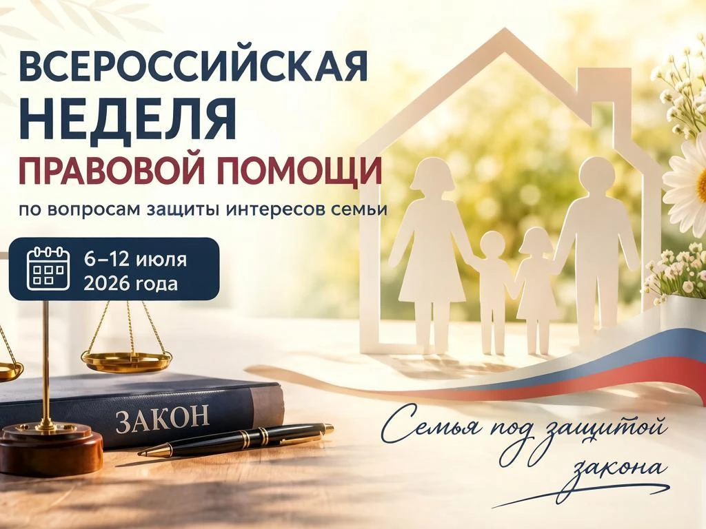 ❗ ВАЖНО: Всероссийская неделя правовой помощи — 2026!

С 6 по 12 июля 2026 года в России пройдет мас