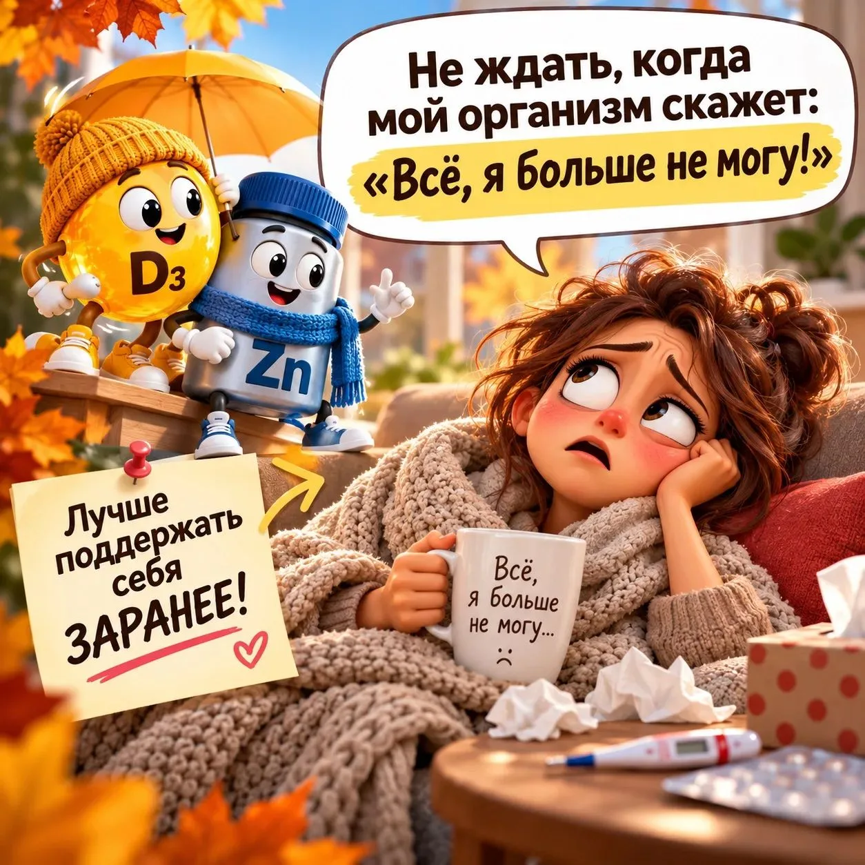 Поэтому мой осенний принцип очень простой: не ждать, когда организм скажет «всё, я боль...