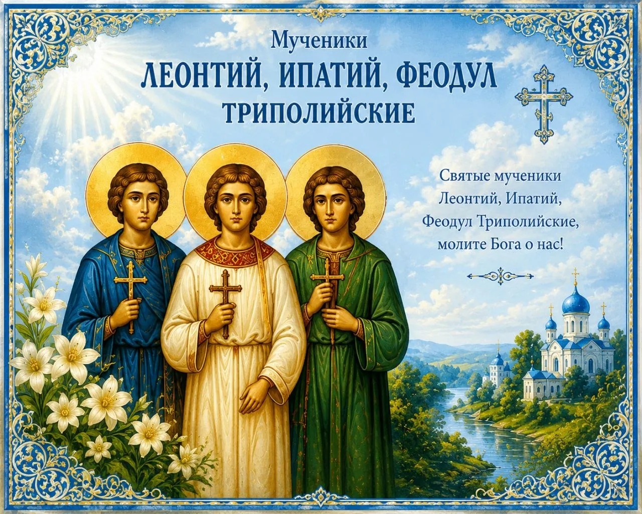 🕊 Мученики Леонтий, Ипатий, Феодул Триполийские