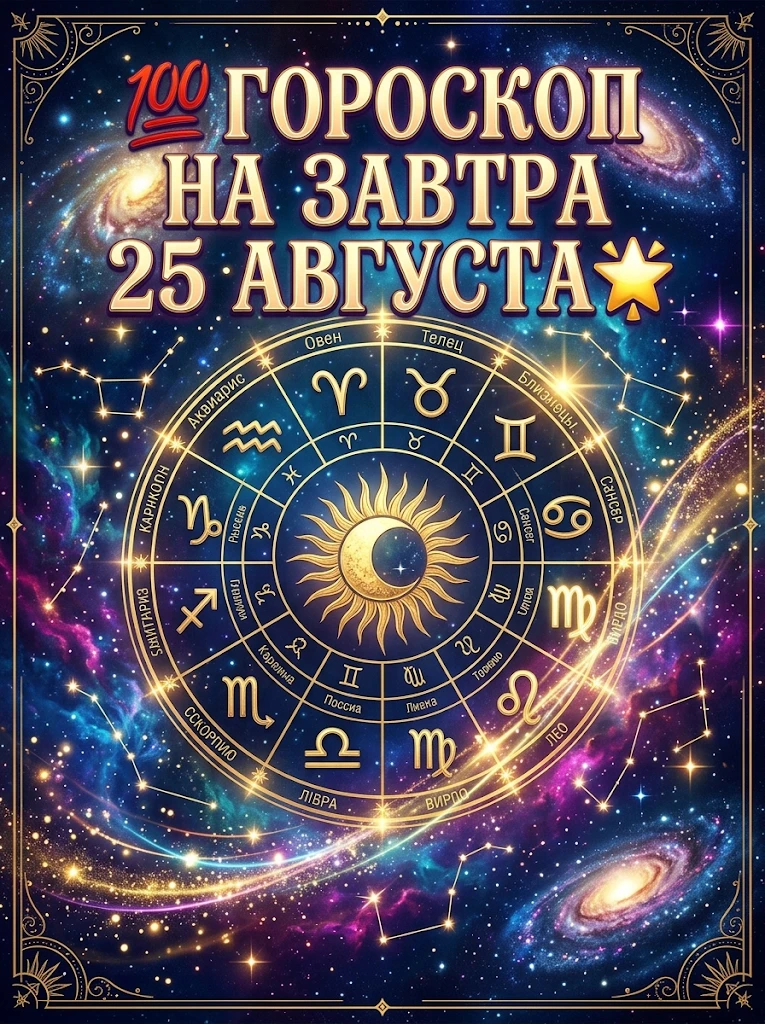 💯 Гороскоп на завтра 25 августа 🌟
