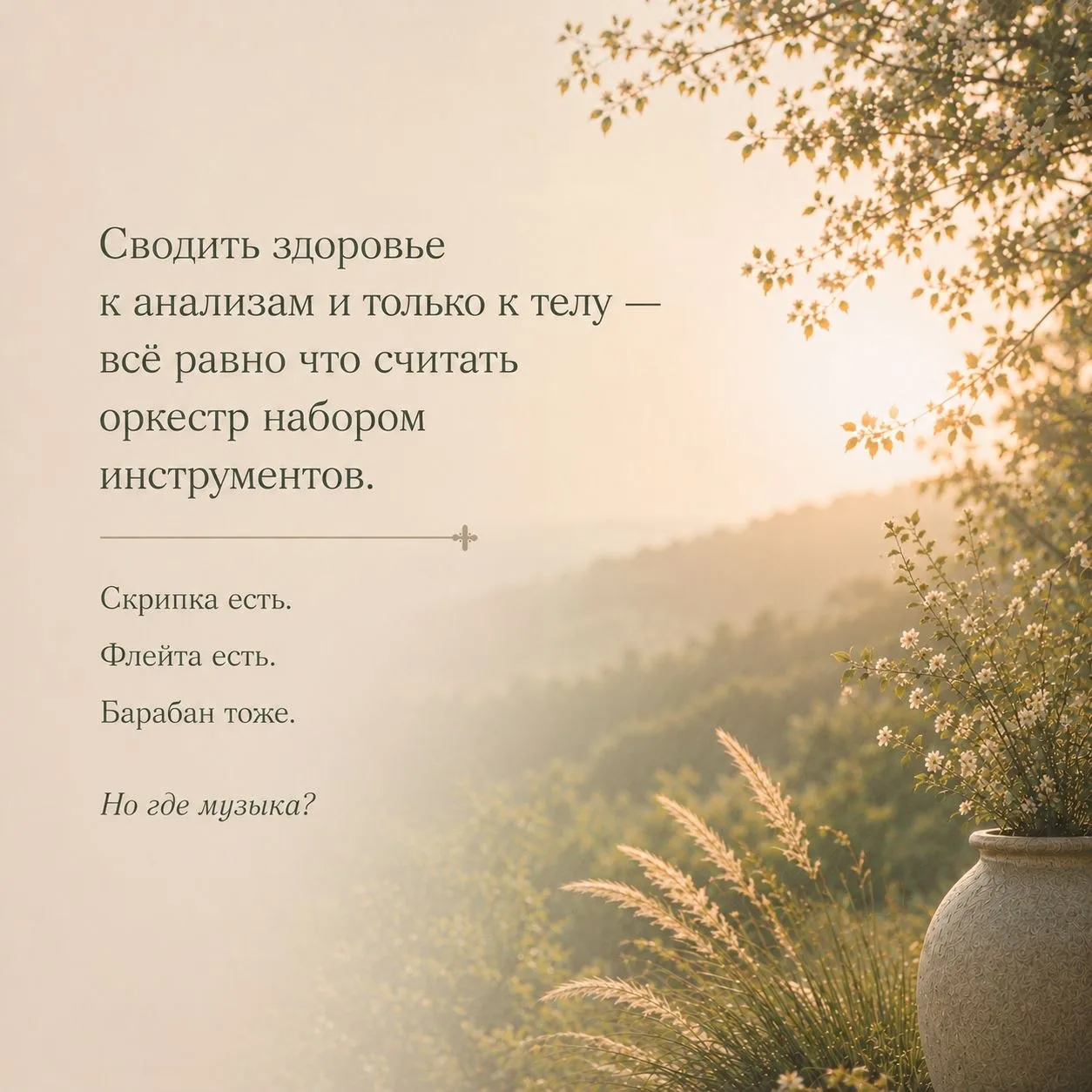 Здоровье — это не отсутствие болезней