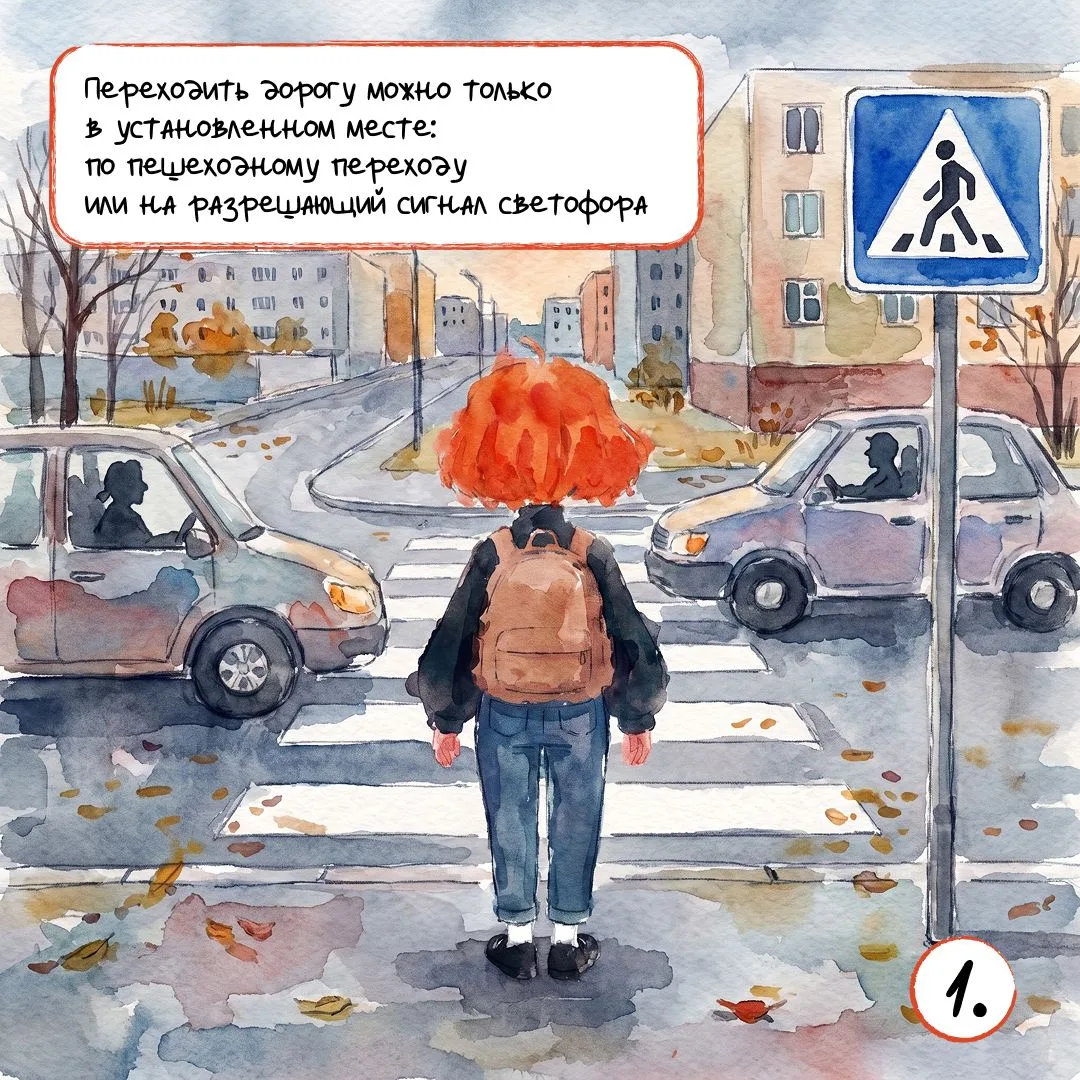 До школы многие дети ходят одним и тем же маршрутом. Но даже на знакомой дороге важно н...