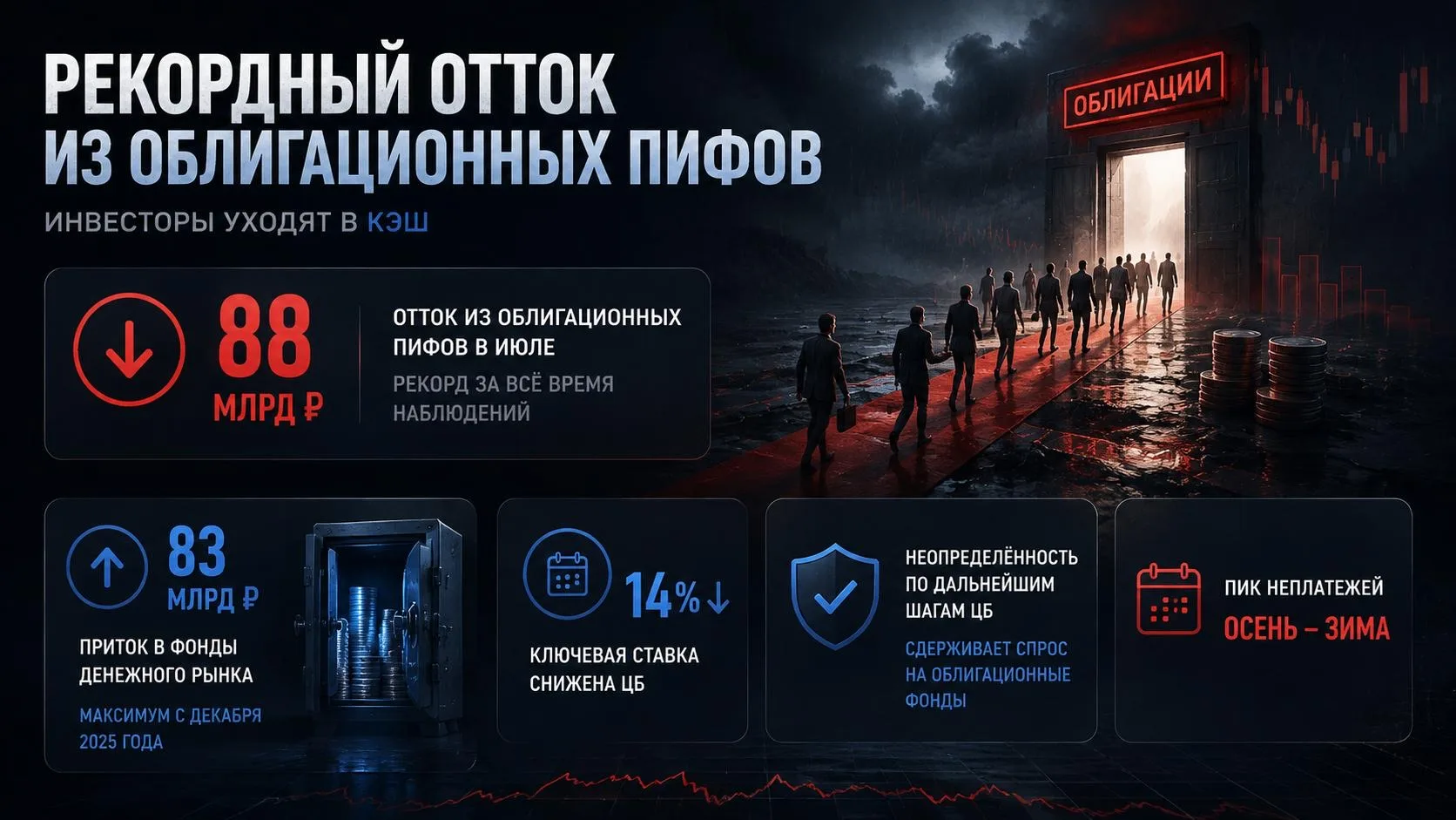 💬 Обозрение: из облигационных Пифов в июле вывели рекордные 88 млрд рублей — это максимум за всю ис