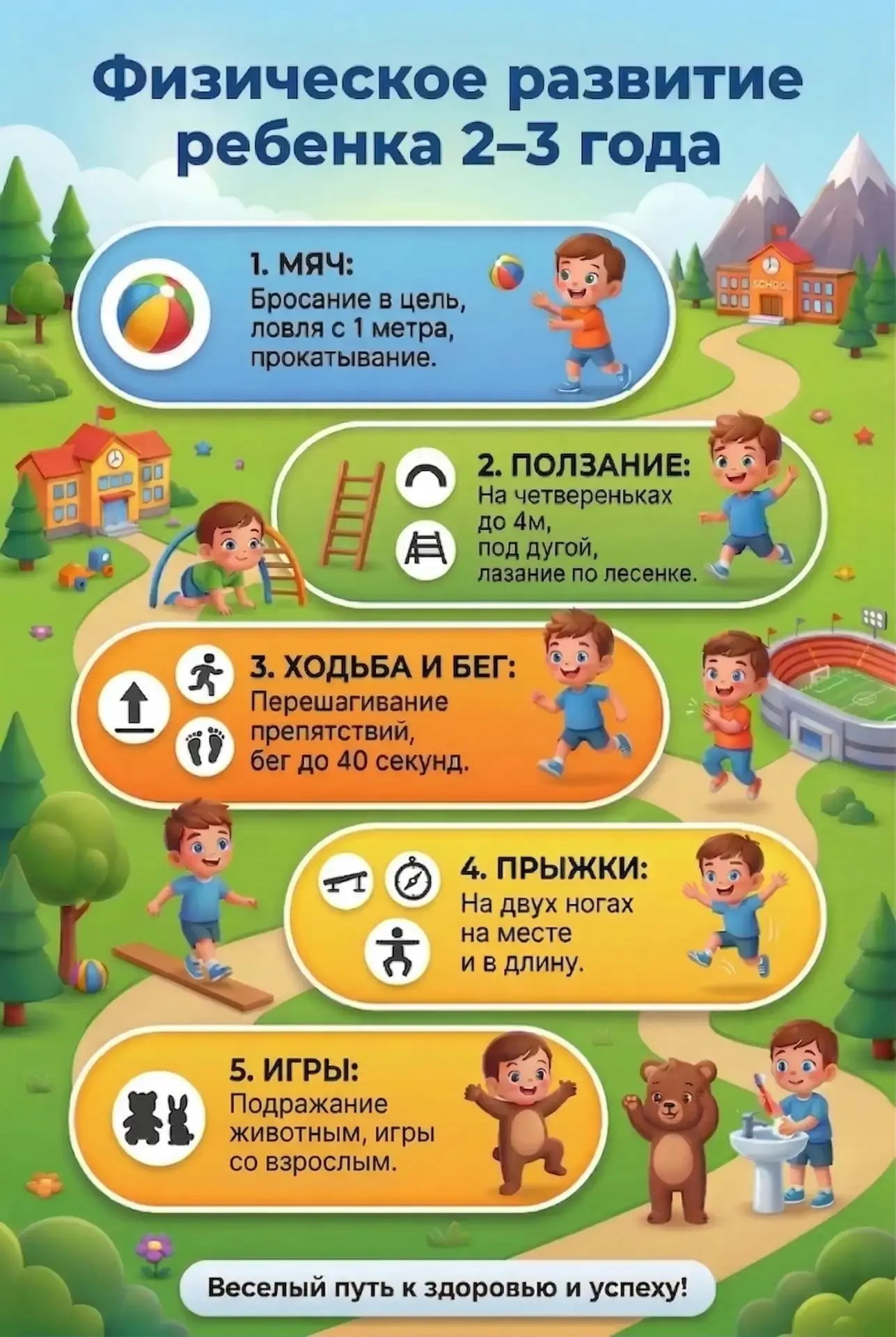 📊 Изучайте нашу новую инфографику: «Физическое развитие ребенка по возрастам»!