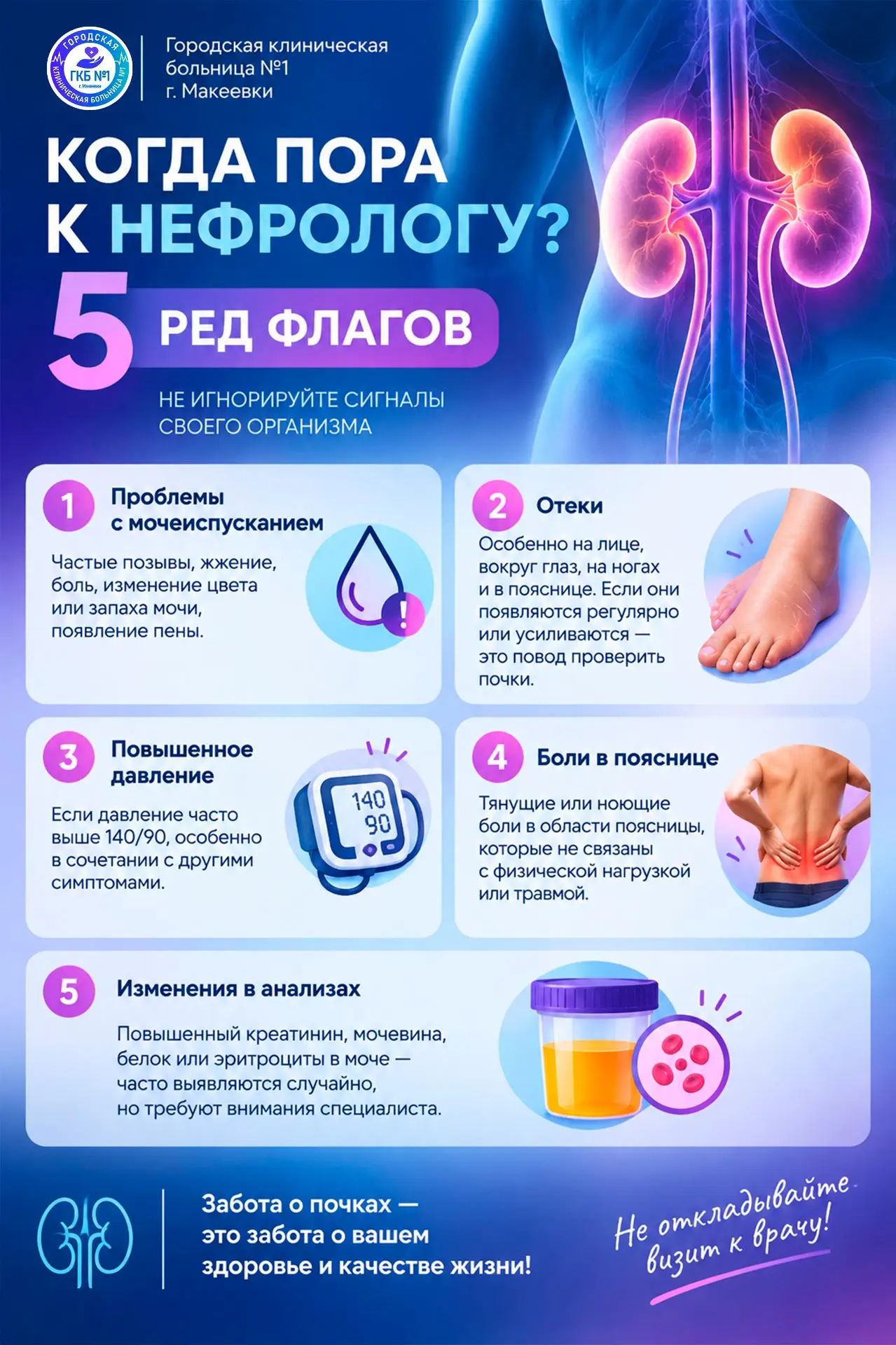 💊КОГДА ПОРА К НЕФРОЛОГУ? 5 РЕД ФЛАГОВ