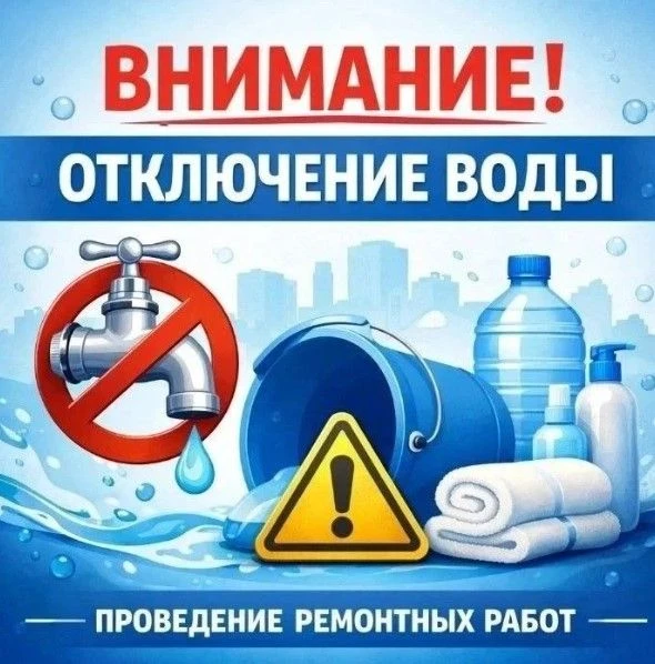 26 августа с 9:00 будет временно приостановлена работа центральной водонапорной башни, ...