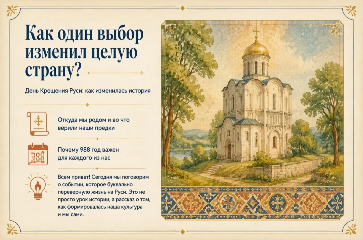 28 июля отмечается  важная государственная памятная дата Российской Федерации -день Крещения Руси. 
