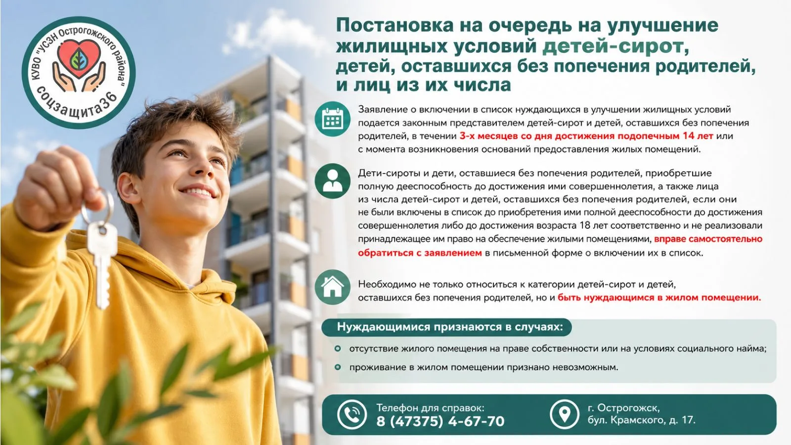 Постановка на очередь на улучшение жилищных условий детей-сирот, детей, оставшихся без ...