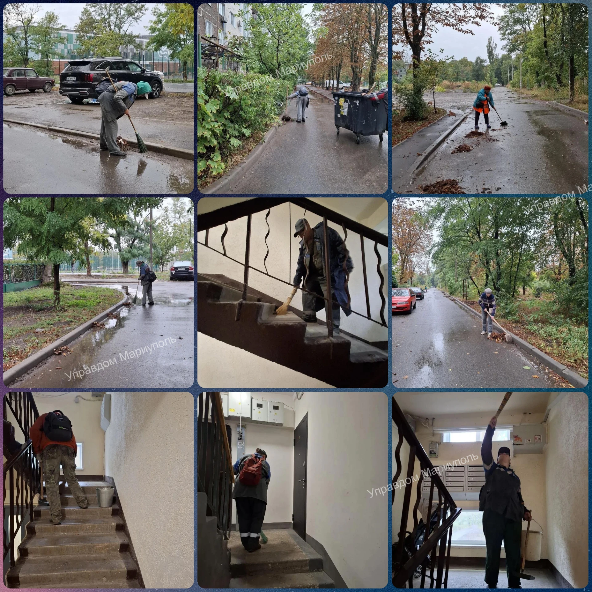 Работа в любую погоду, в Приморском районе наводят чистоту