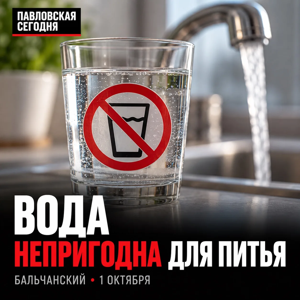 🚱 В хуторе Бальчанском воду временно нельзя будет использовать для питья