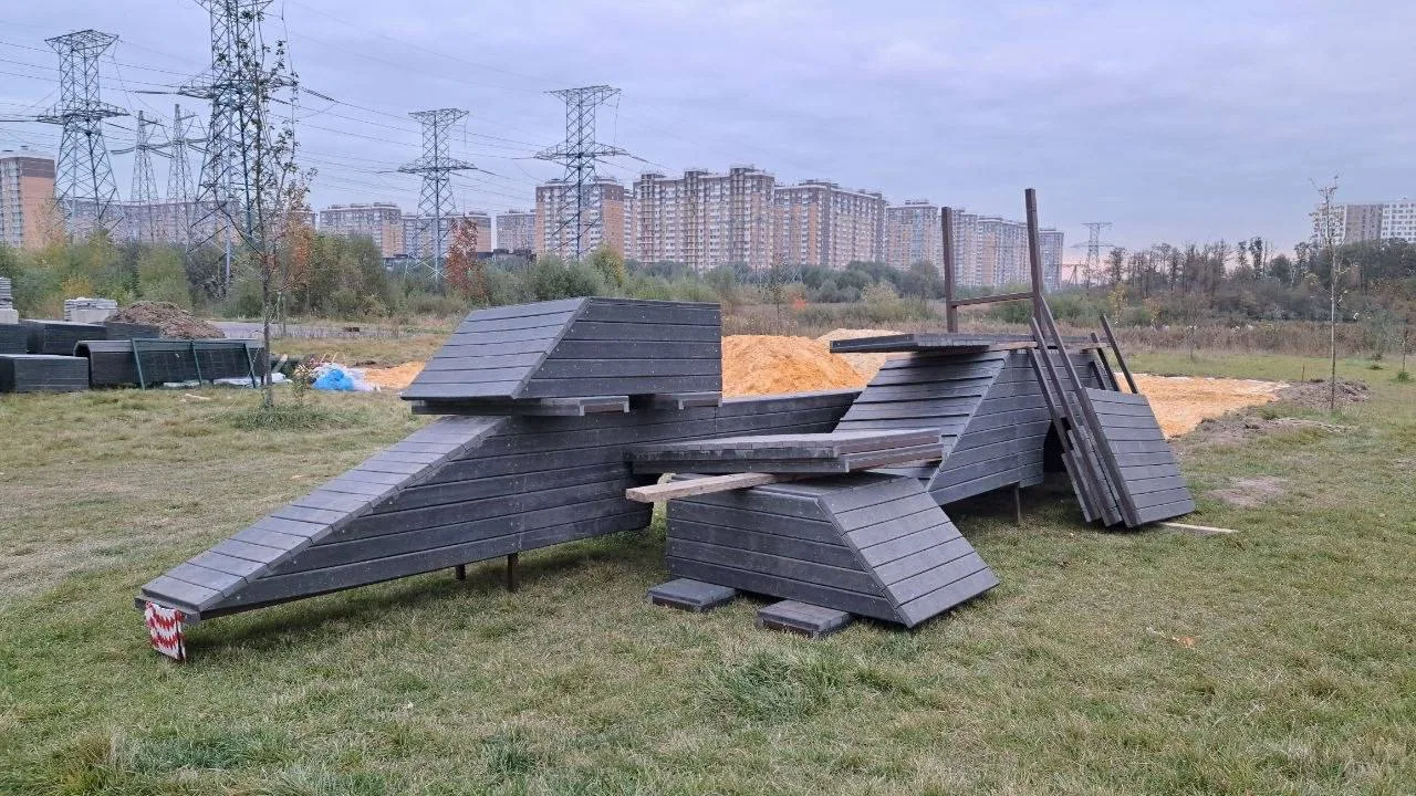 В парке «Дружбы» на Чёрном озере начались работы по созданию специальной площадки для в...