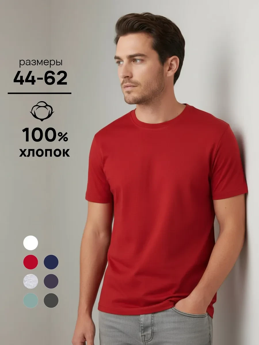 ⚡️ Футболка базовая хлопок однотонная, ЭЙС