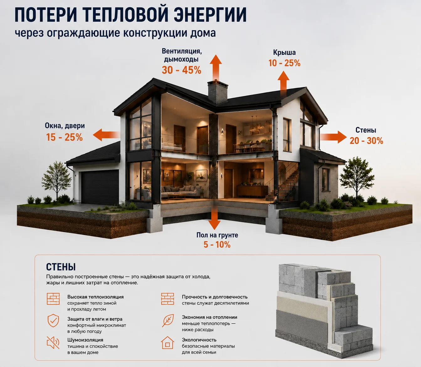 🧱 СТЕНЫ: основа тёплого и комфортного дома