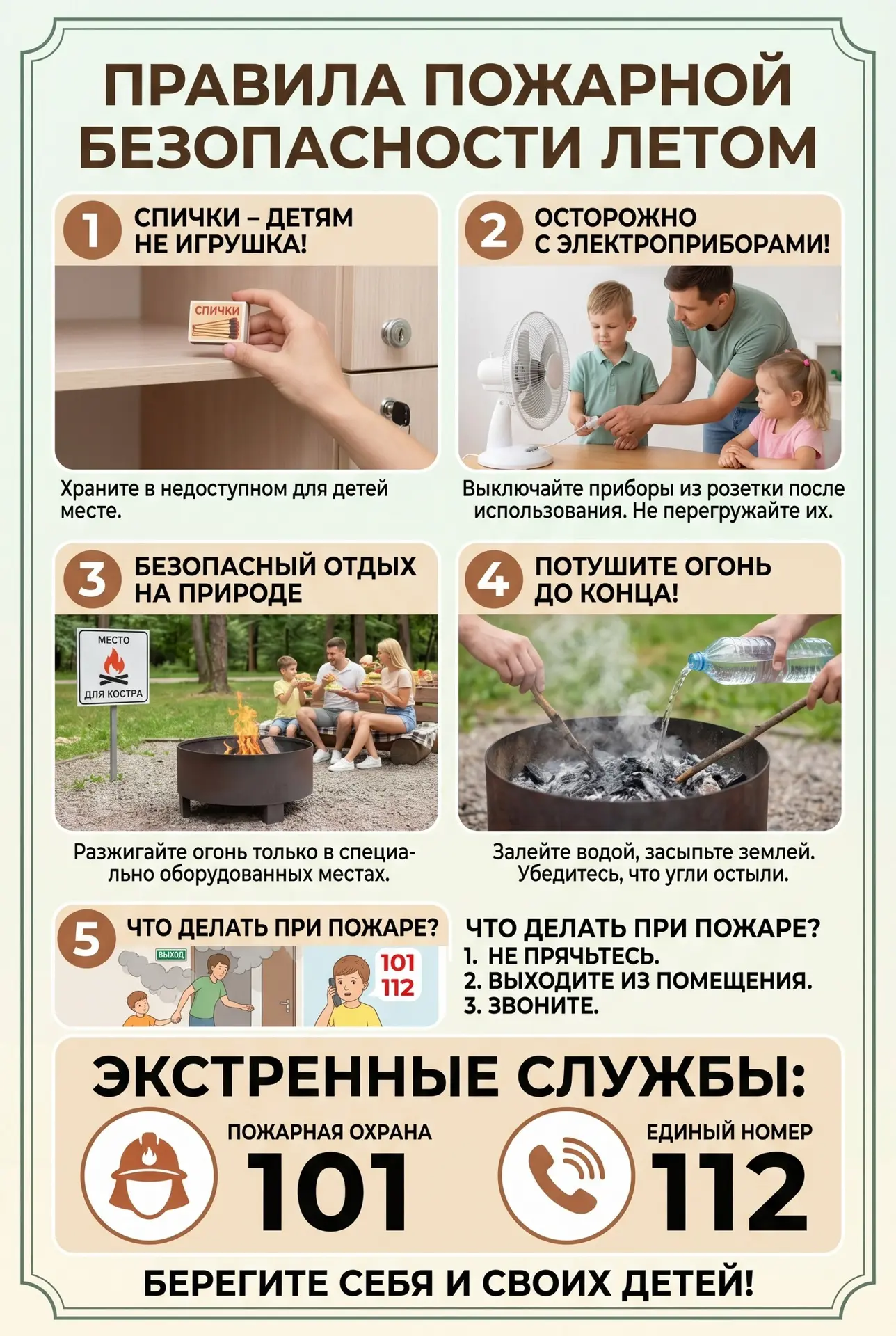 Лето - время отпусков, пикников и прогулок, но именно в жару риск пожаров возрастает в разы. Напомин