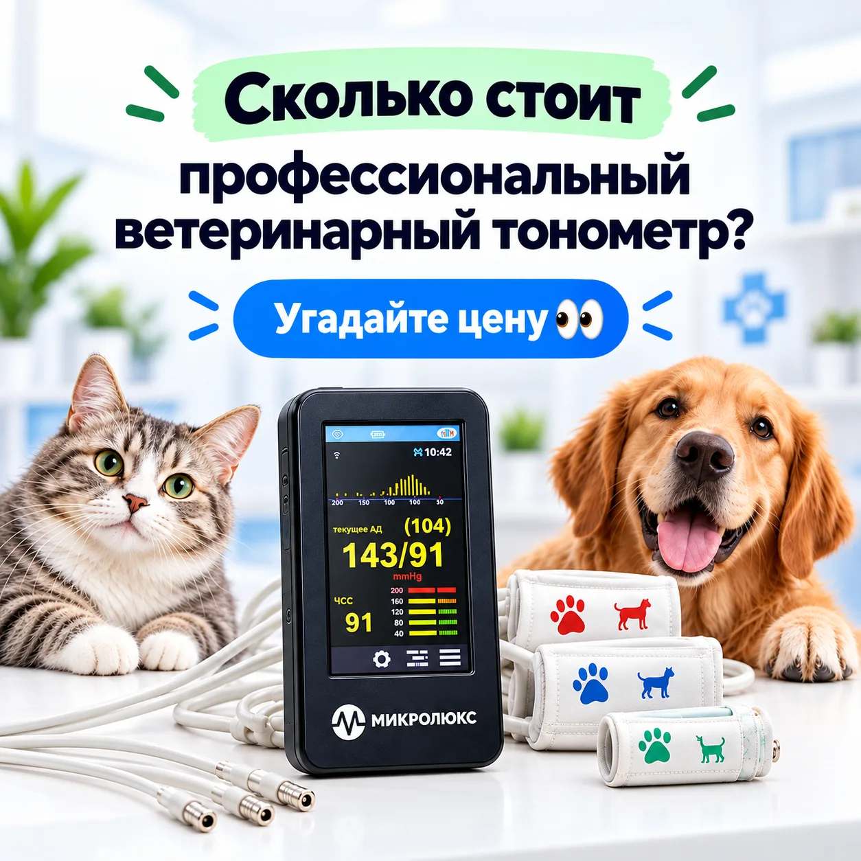 За возможностью измерить давление вашему питомцу стоит оборудование, цена которого може...