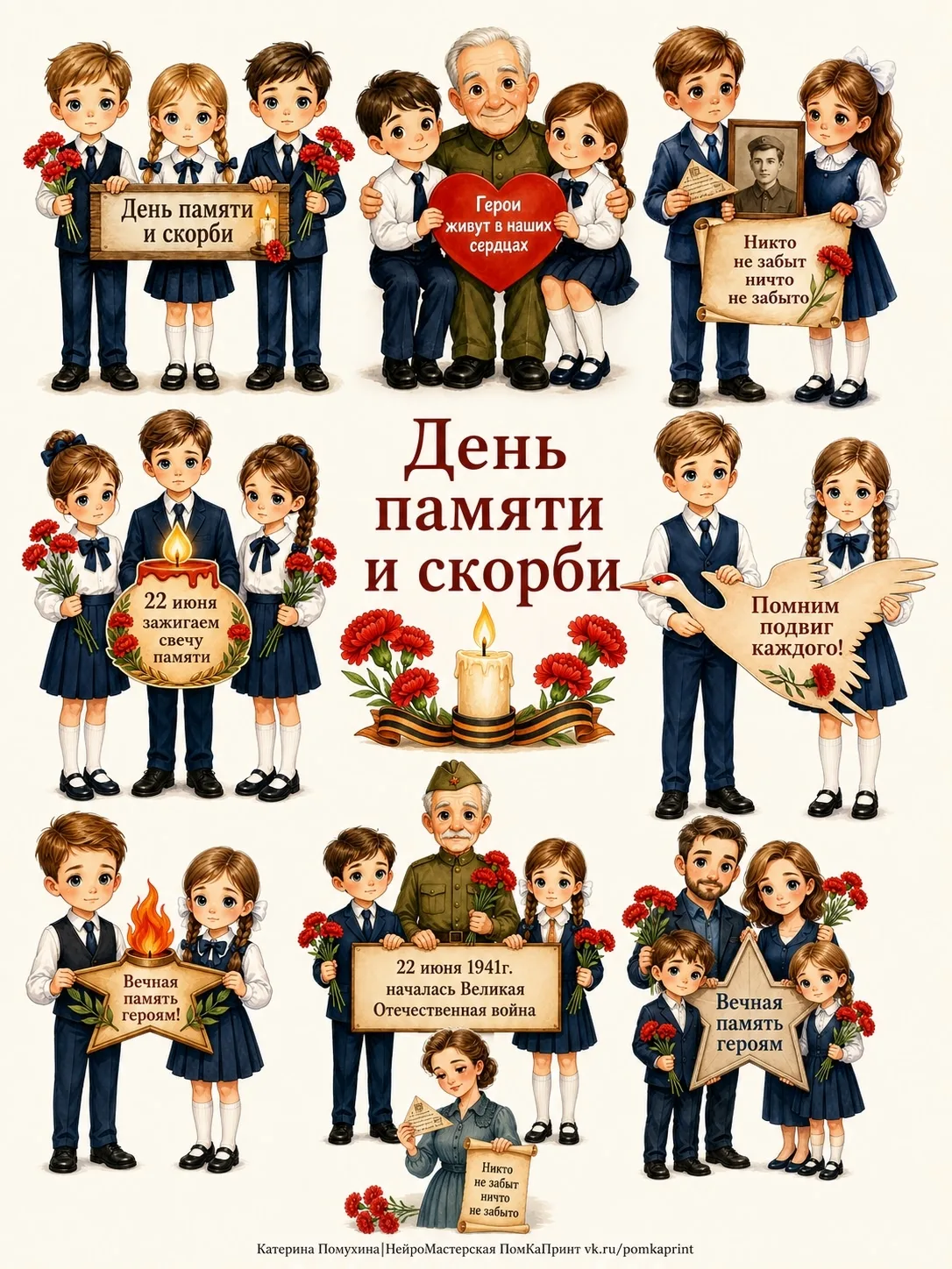 🕯️ 22 июня - День памяти и скорби 
Полный набор фигурок для личного использования и промт для созда