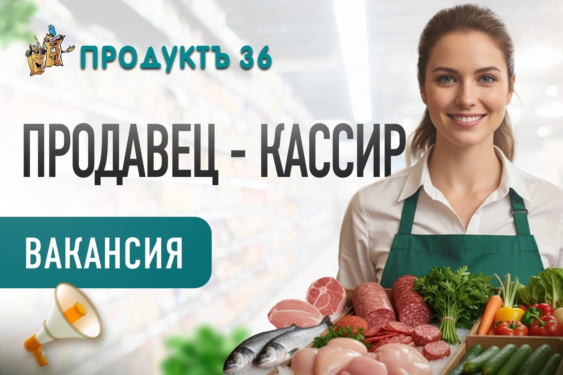 ❗ ВАКАНСИЯ ПРОДАВЕЦ-КАССИР

Продавец кассир: 
Ищем ответственного и дружелюбного сотрудника на должн