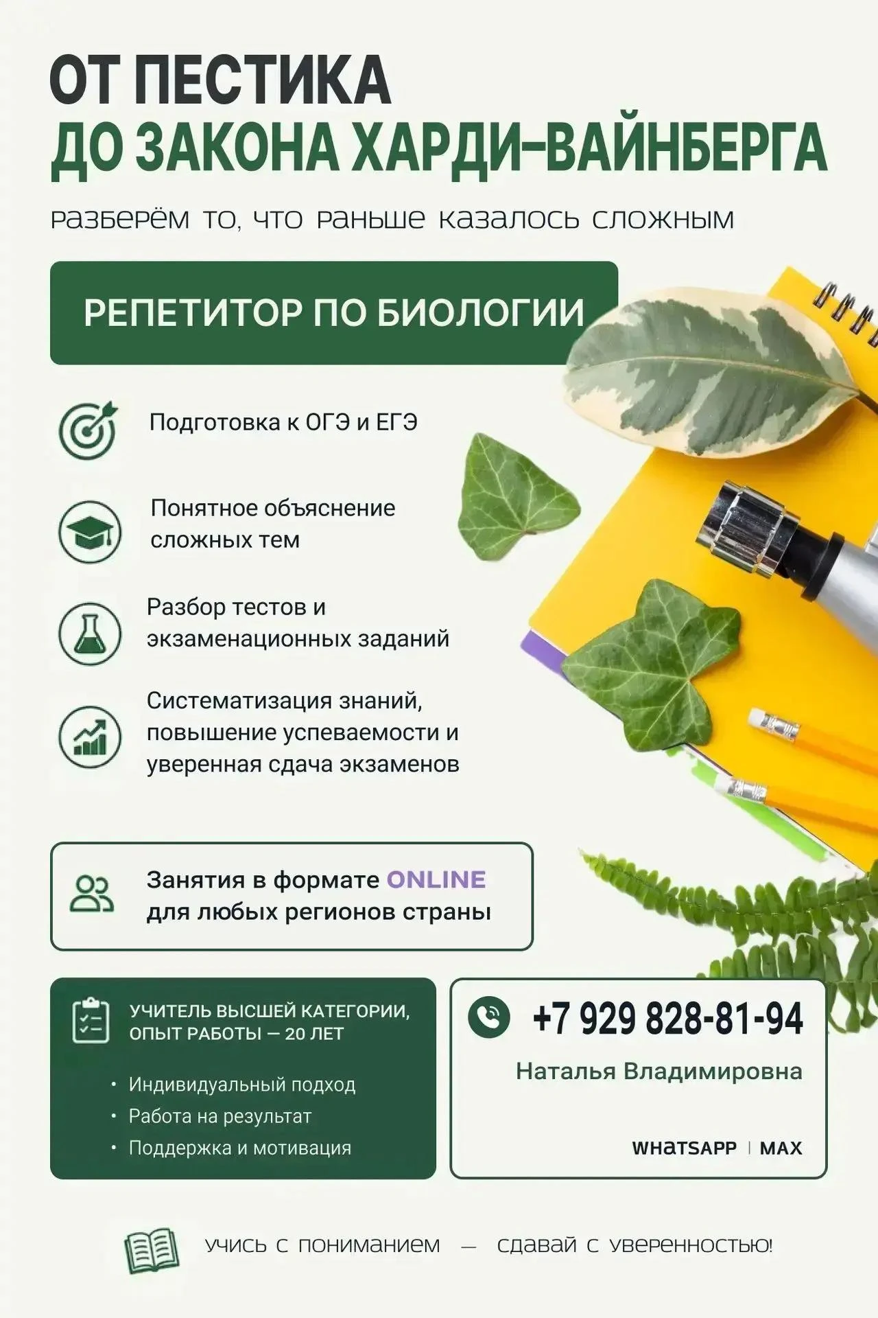 Биология кажется непонятной? От «пестика» до закона Харди–Вайнберга — разберём всё по ш...