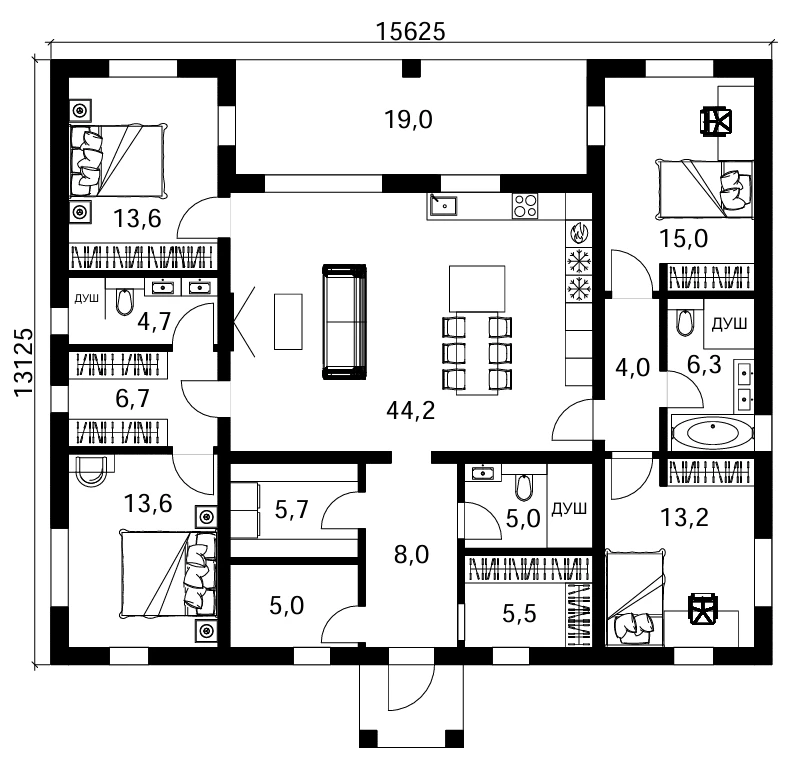Новый проект Simetrica MasterRoom  150м²