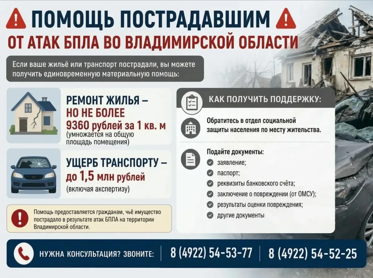 Гражданам, пострадавшим от последствий применения на территории Владимирской области ср...
