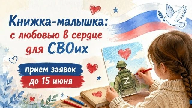Дорогие друзья!
У нас отличные новости!
Стартовал проект «Книжка-малышка: с любовью в сердце для СВО