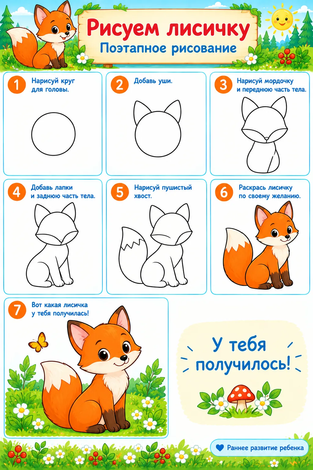Пошаговое рисование 🎨