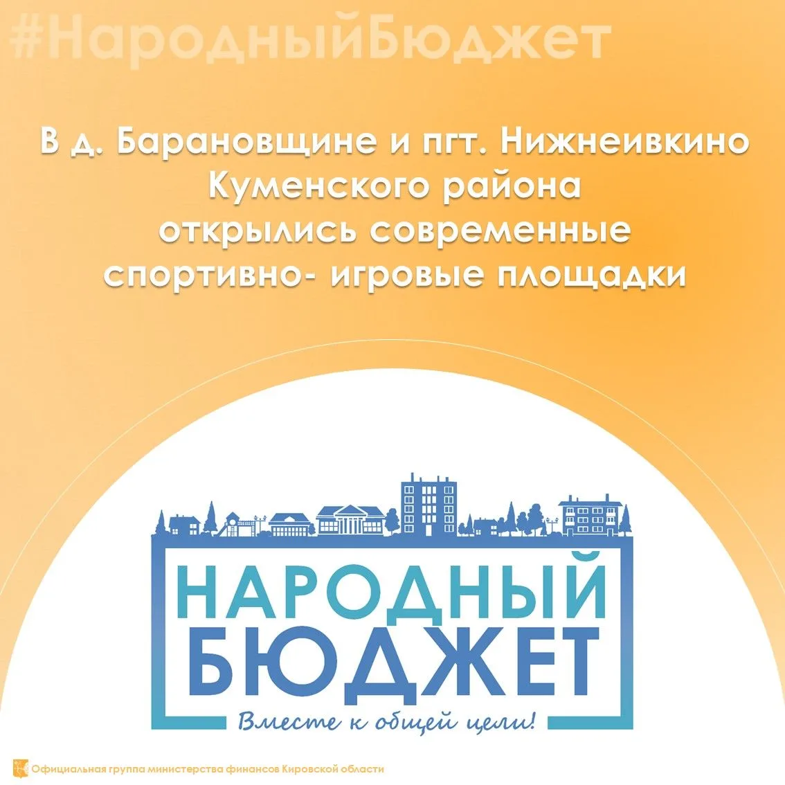 ⚽🏀🏓🥅 Отличные новости для Куменского района: в д. Барановщине и пгт. Нижнеивкино отк...