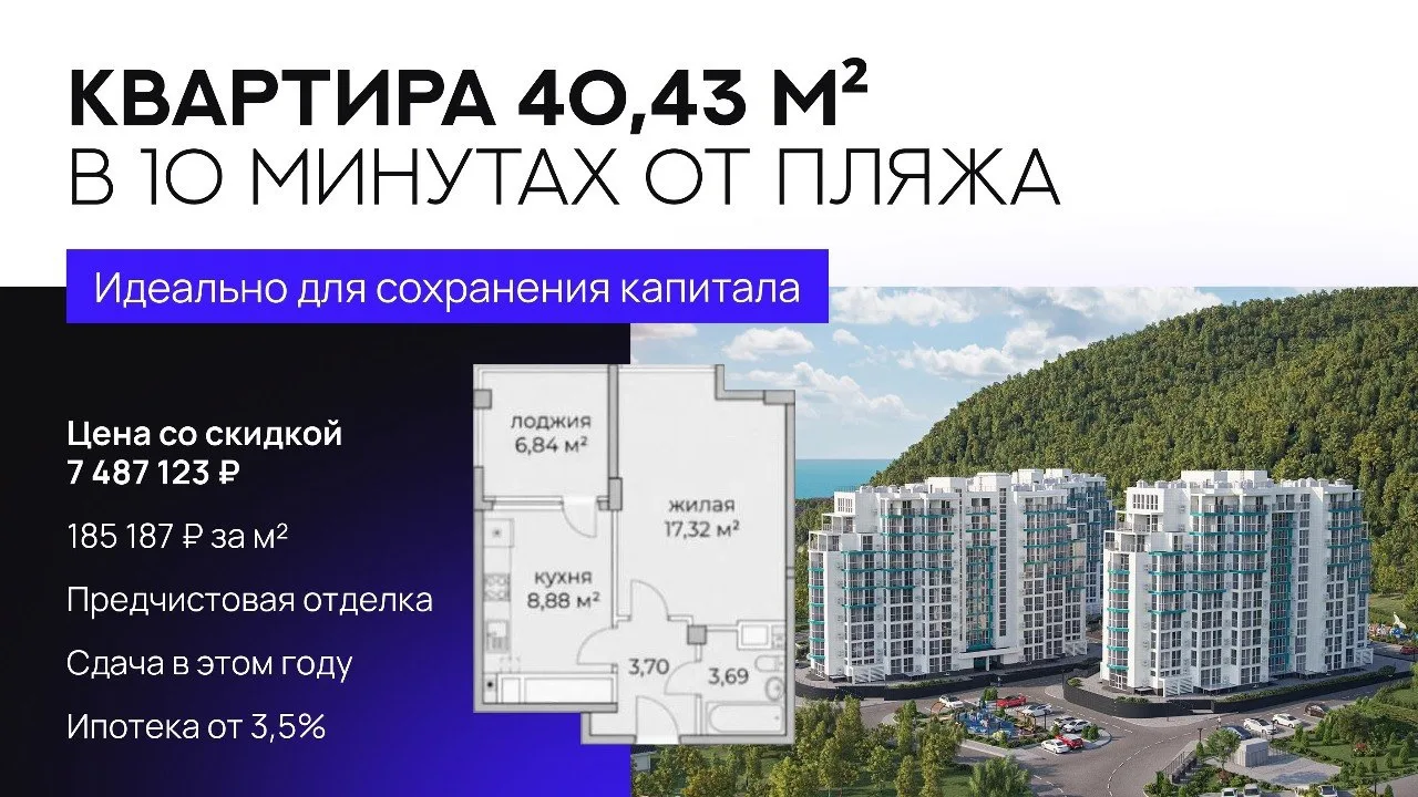 Квартира на море по цене 185 000 ₽ за м², сдается в этом году 

За такими вариантами инвесторы ведут