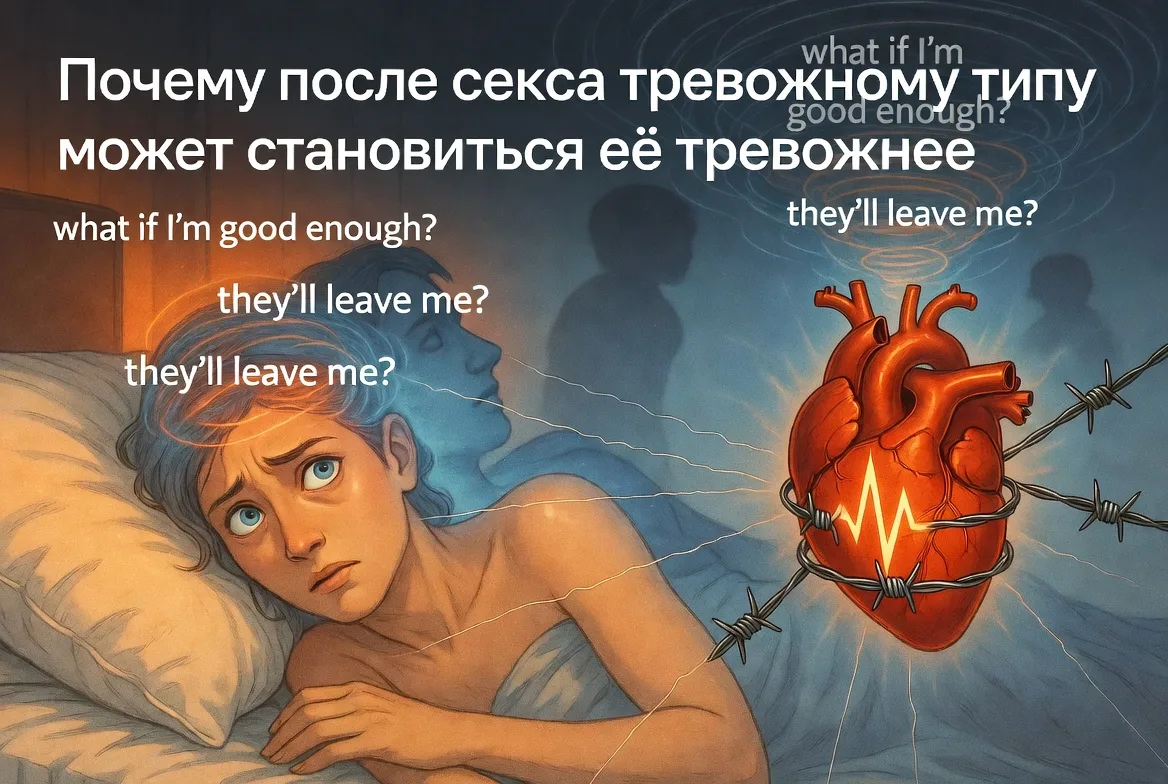 «После секса мне не тепло, а страшно. Почему?»

«Мы только что занимались любовью, а я лежу и боюсь,