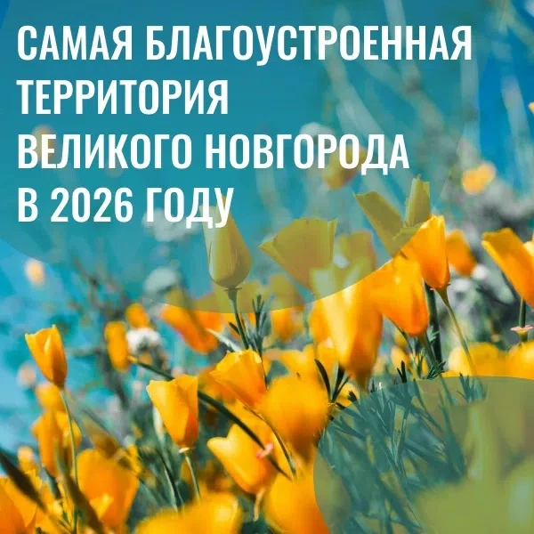 Стартовал конкурс «Самая благоустроенная территория Великого Новгорода в 2026 году» 🌸🤩 
 
⚡Конкурс
