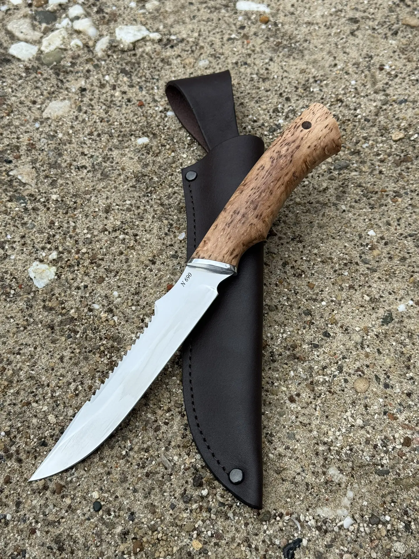 🔪 НОЖ «ЩУКА» — ручная работа, сталь N690

Хищная геометрия клинка не случайно носит имя рыбы-хищник