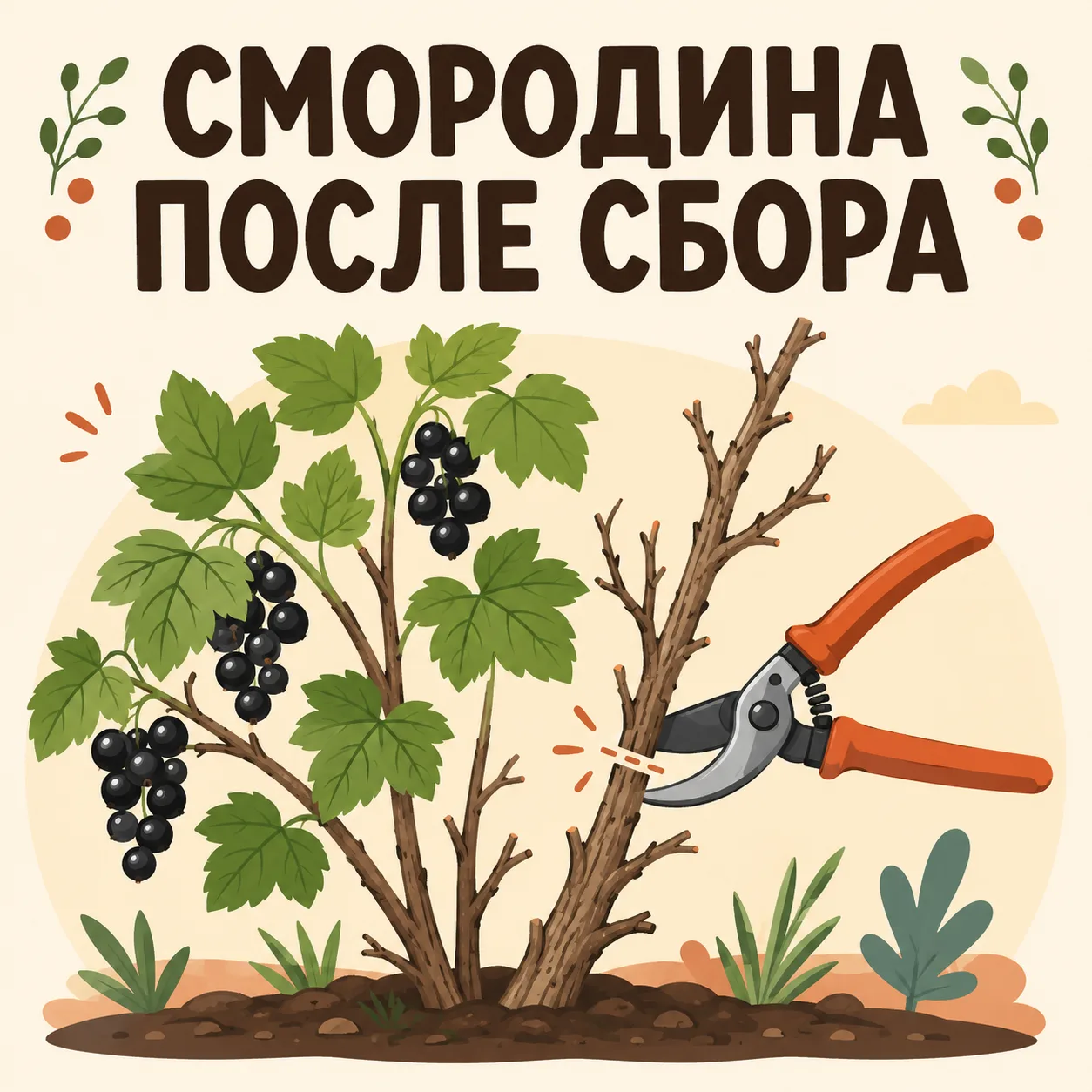 🍒 Смородина: обрежь после сбора