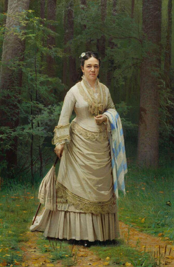 Портрет Веры Николаевны Третьяковой, 1876,  232x151
Иван Крамской (1837-1887)
ГТГ

Их счастье было т
