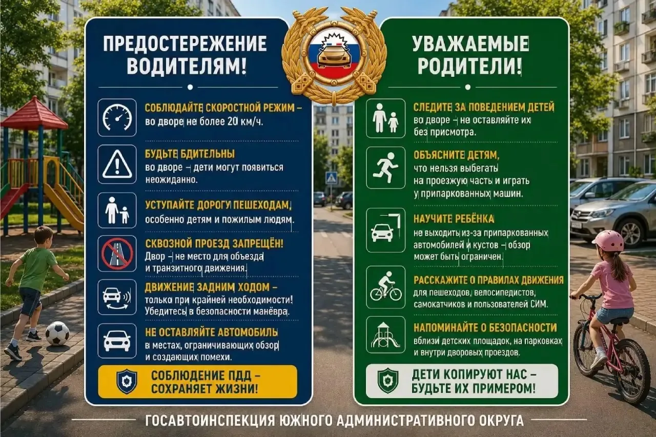 Госавтоинспекция Южного административного округа города Москвы информирует