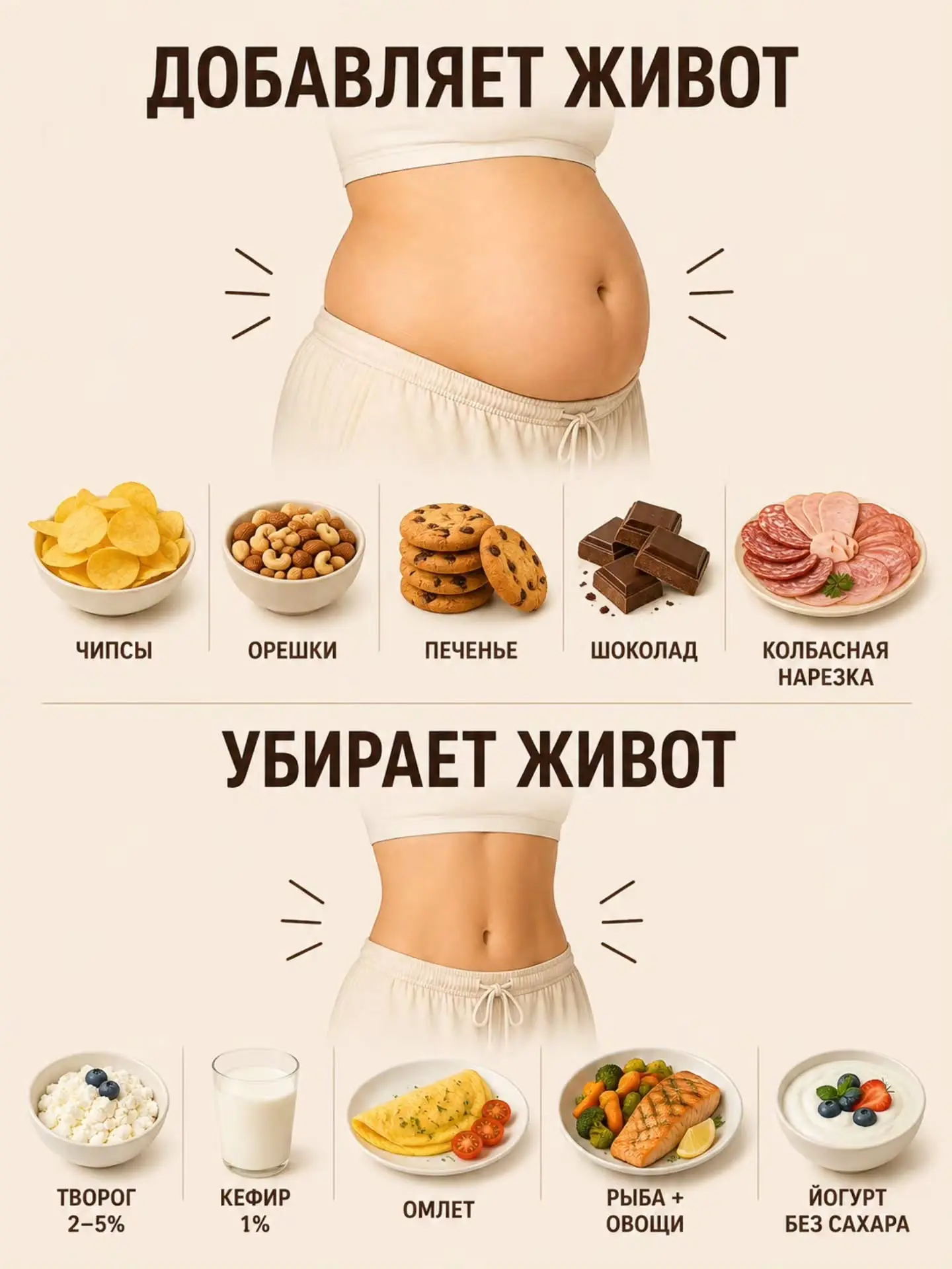 Хочешь плоский живот? Убери это из своей корзины! 🛒❌