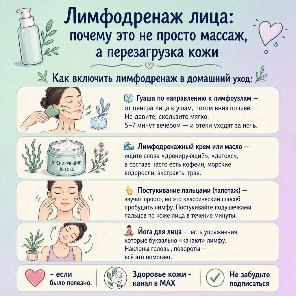 🧴 Лимфодренаж лица: почему это не просто массаж, а перезагрузка кожи