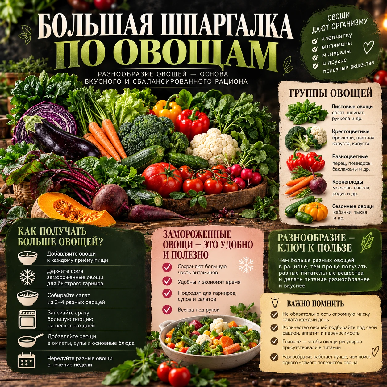 Большая шпаргалка по овощам