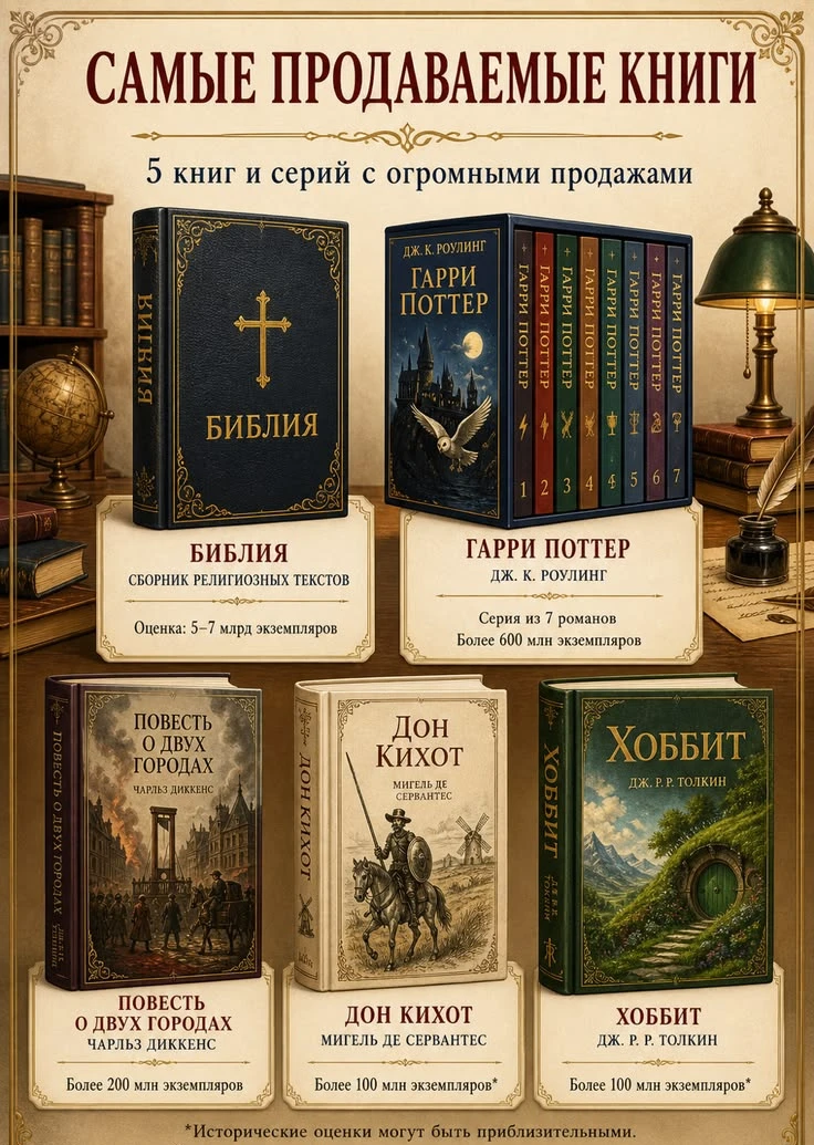 Самые продаваемые книги 📚 🤩💯