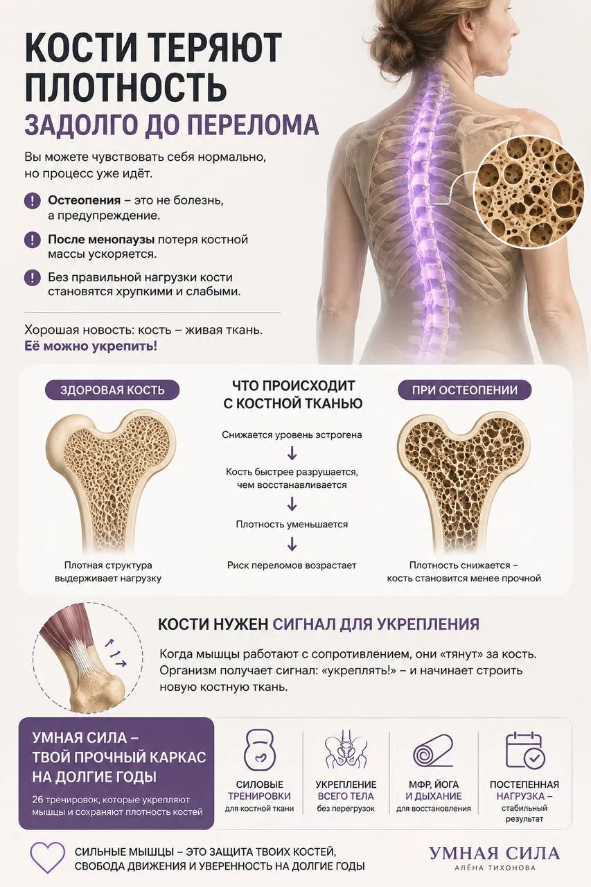 ⚠️ Самое опасное при остеопении - ничего не чувствовать.