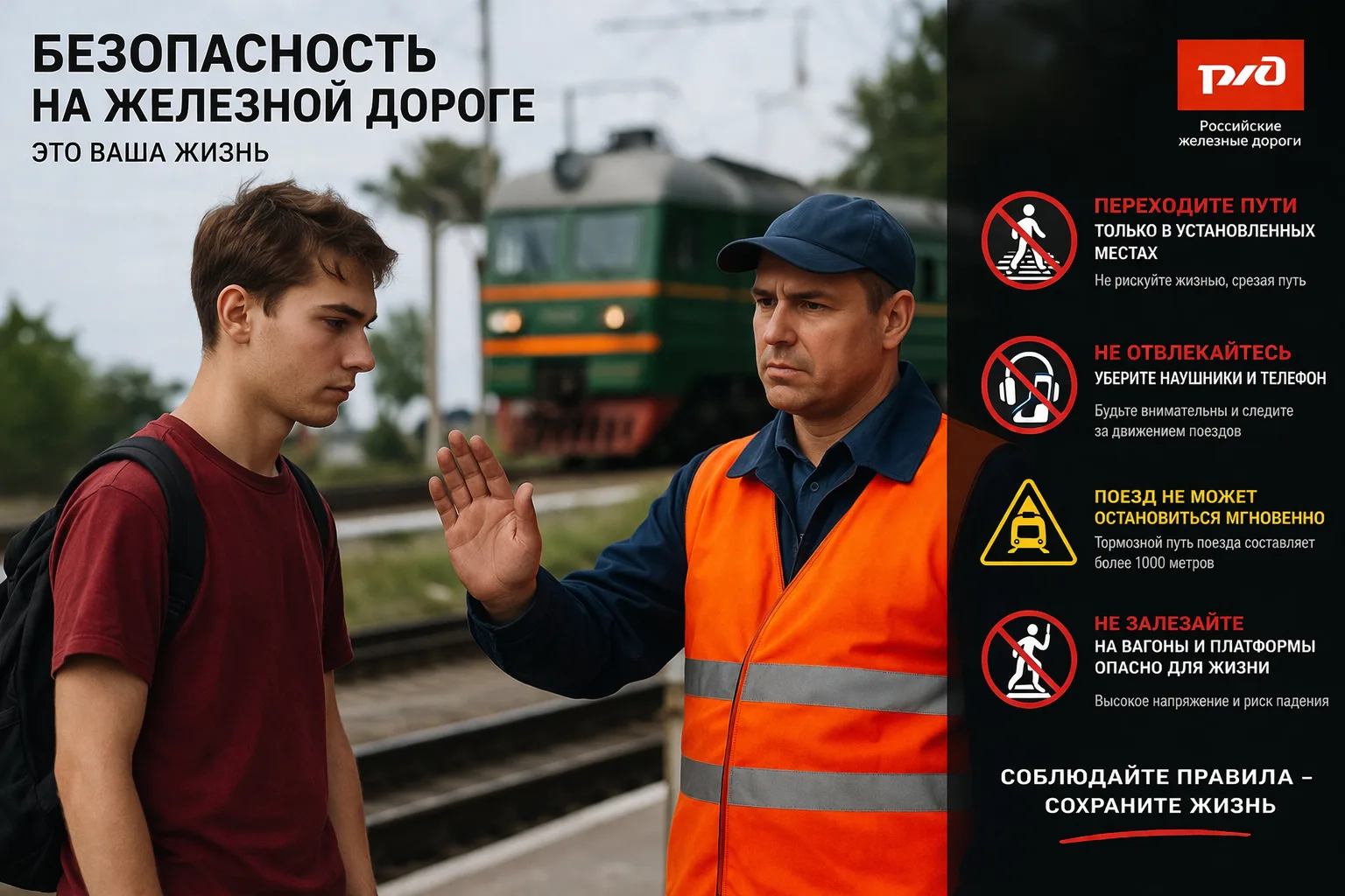 Профилактическая акция «Безопасный транспорт» на сети ОАО «РЖД». Её цель — профилактика...