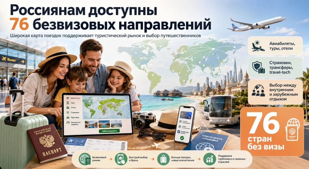 Россиянам доступны десятки безвизовых направлений— 76 стран мира, напоминает Ассоциация...