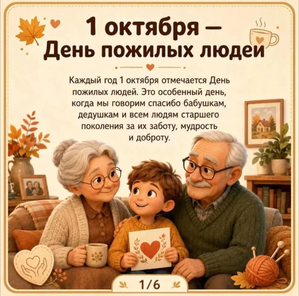 👵👴 1 октября — Международный день пожилых людей