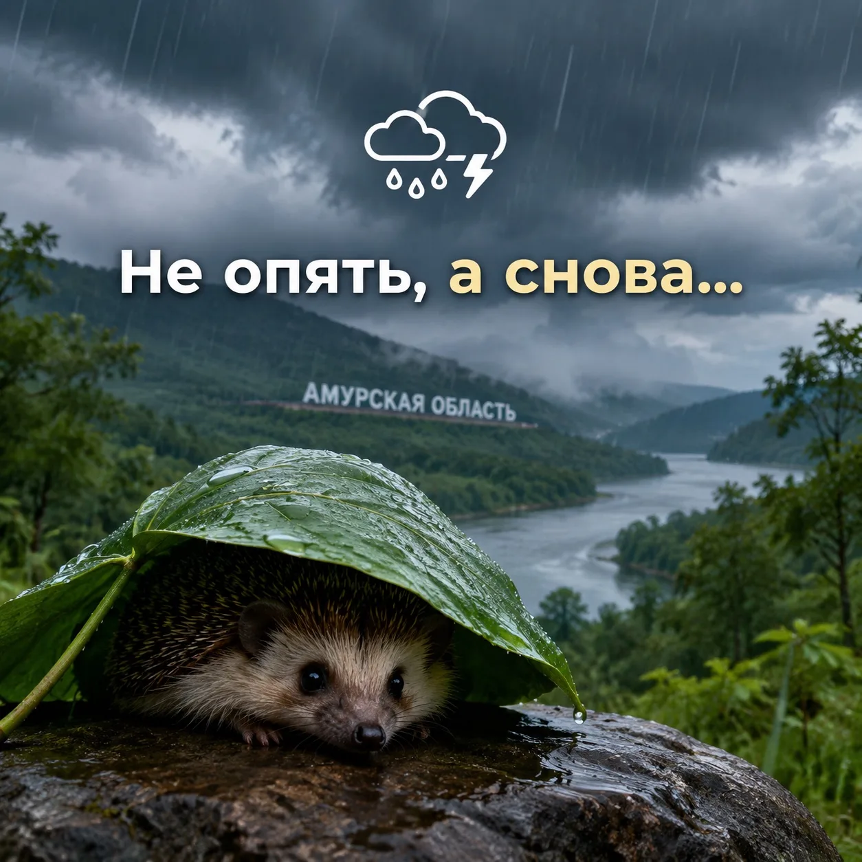 ☔️ С 23 по 26 июля в Приамурье ожидаются ливни, грозы и подъем уровней воды в реках