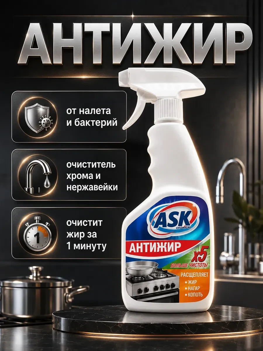 ⚡️ АНТИЖИР Чистящее средство для кухни, Reva Care