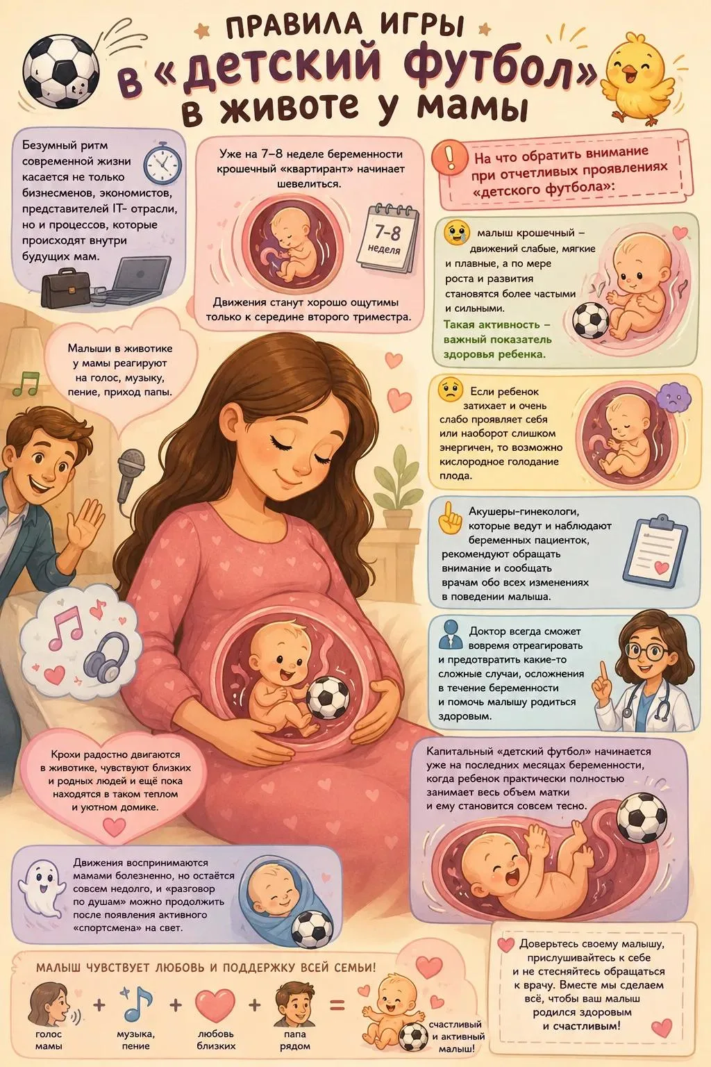 ⚽ Правила игры в «детский футбол» в животе у мамы  🐣