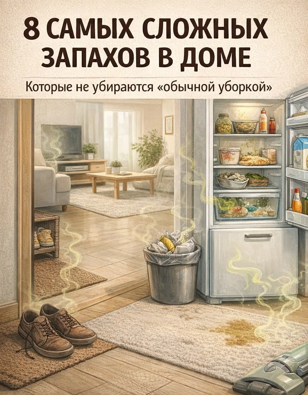 Дом чистый, а запах всё равно есть?
Ты не одна 😤

Есть запахи, которые не уходят после обычной убор